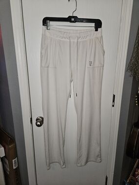 Juicy Couture Velour White Drawstring Joggers for Women